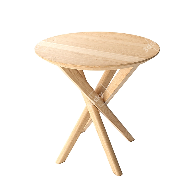 Modern Oak Mikado Side Table 3D model image 1