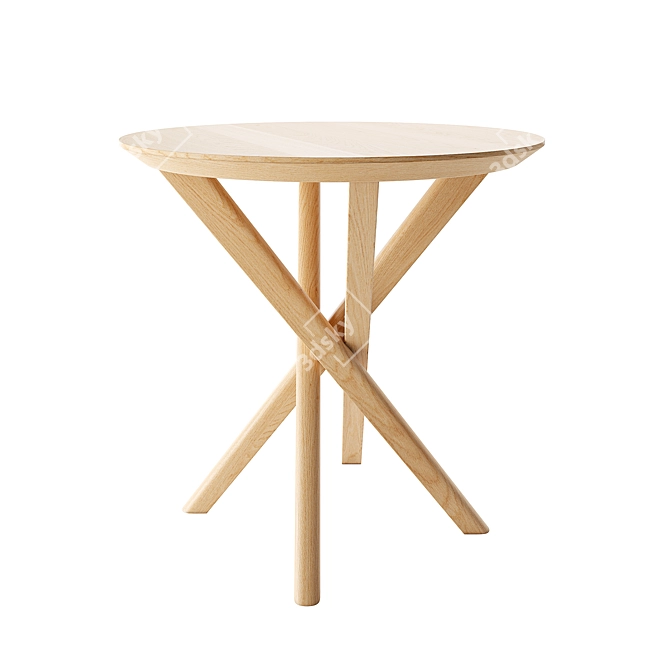 Modern Oak Mikado Side Table 3D model image 2