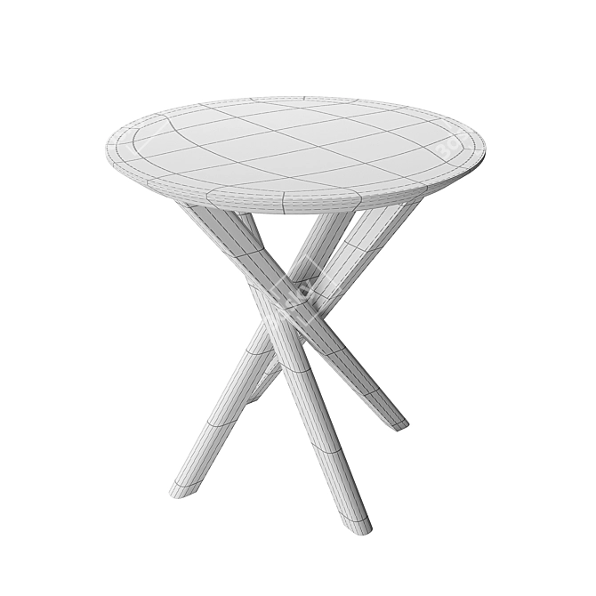 Modern Oak Mikado Side Table 3D model image 3