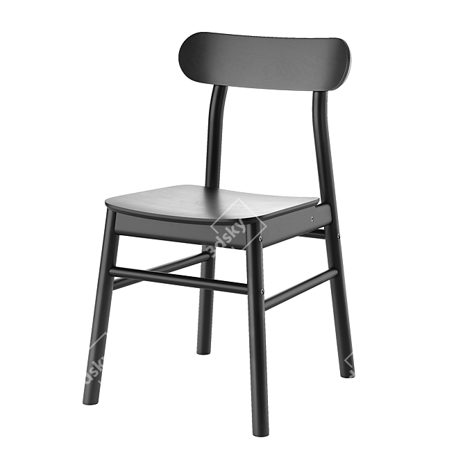 Sleek Black Ikea Ronninge Chair 3D model image 1