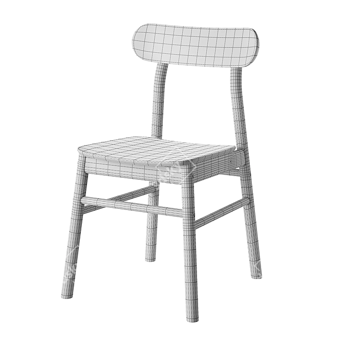 Sleek Black Ikea Ronninge Chair 3D model image 3
