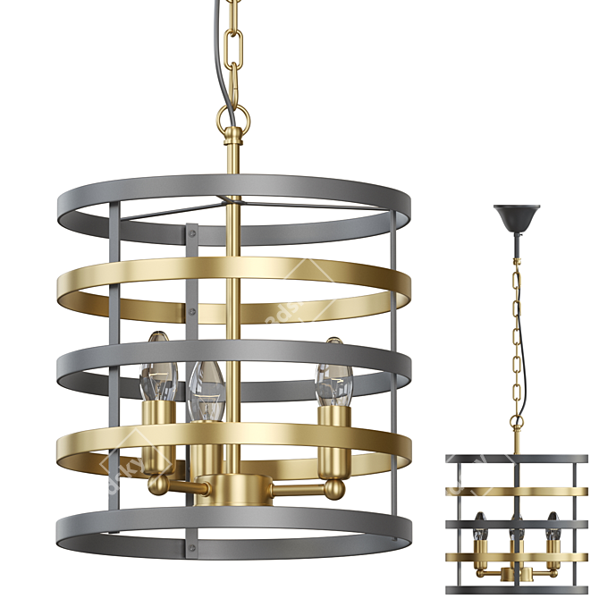 Elegant Metal Ring Pendant 3D model image 1