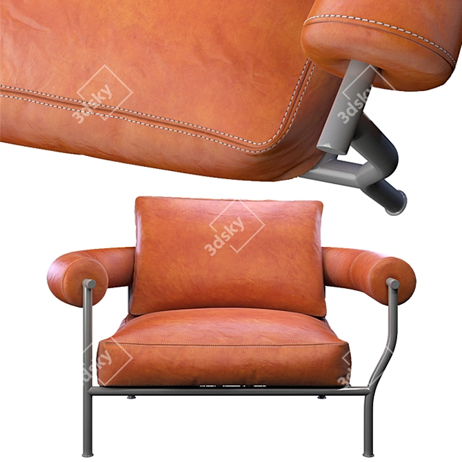 Modern Leather Armchair: Tomas Alonso 3D model image 2