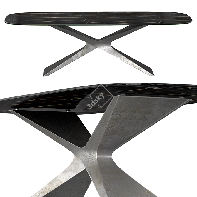  Sleek Italian-designed Nexus Glass Dining Table 3D model image 2