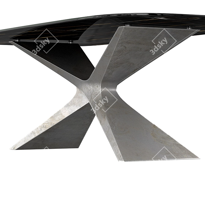  Sleek Italian-designed Nexus Glass Dining Table 3D model image 3