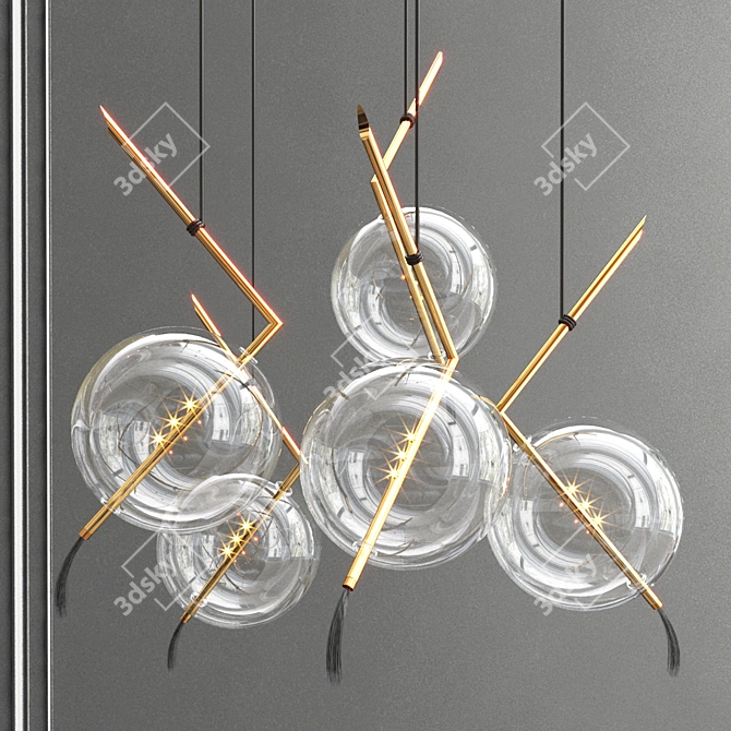 Elegant Glass Pendant Collection 3D model image 4