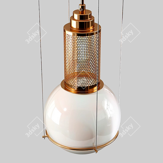 Gold Pendant Lamp LOT 3D model image 2