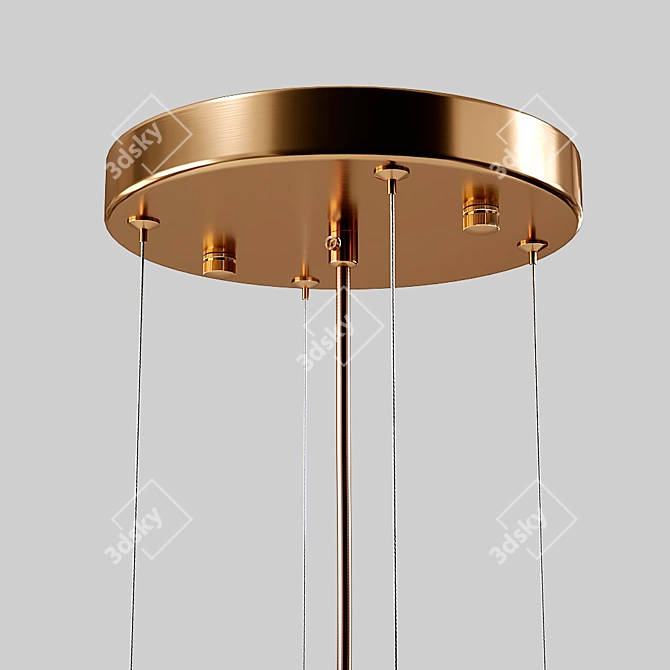 Gold Pendant Lamp LOT 3D model image 3