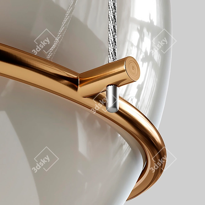Gold Pendant Lamp LOT 3D model image 4