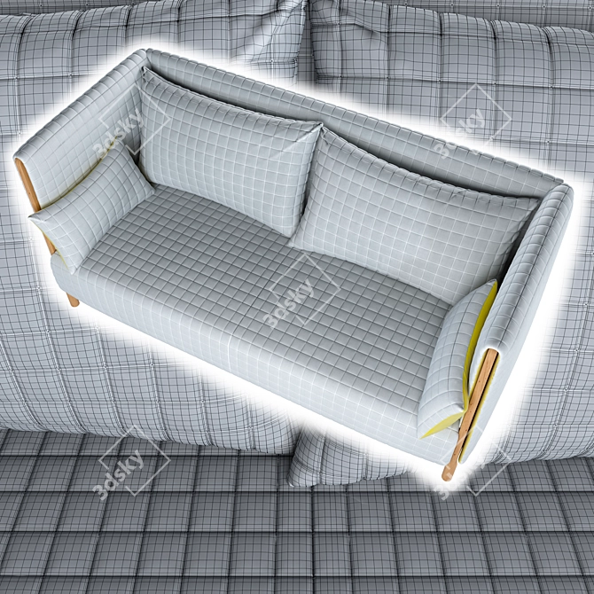 ColorForm Sofa: Stylish 2-Seat Design 3D model image 5