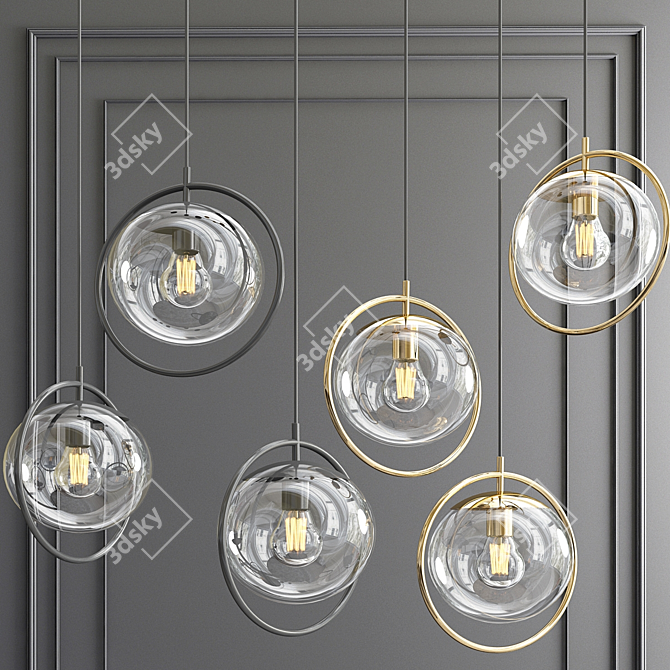 Elegant Glass Sphere Pendant 3D model image 1