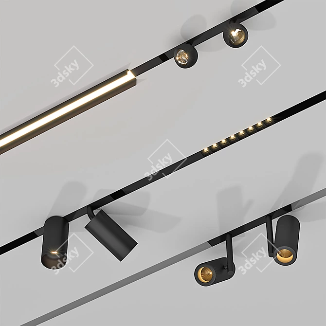 Modular Light Spot Kit: Track LED System 3D model image 1