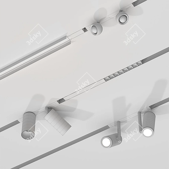 Modular Light Spot Kit: Track LED System 3D model image 2