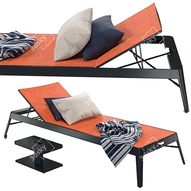Tolix Azur Sun Lounger Set 3D model image 1