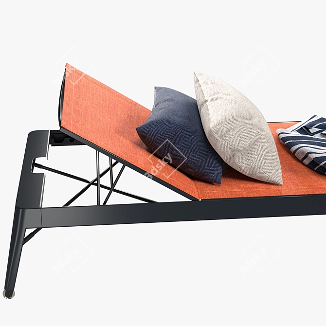 Tolix Azur Sun Lounger Set 3D model image 2