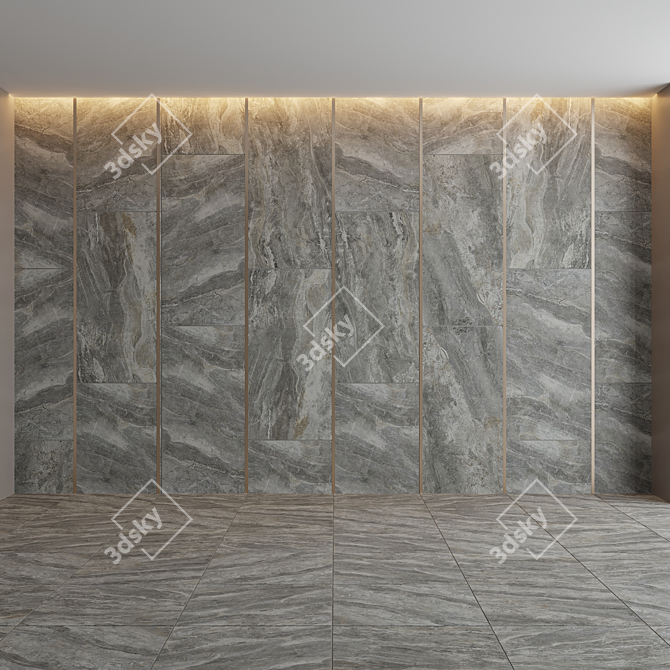 Elegance in Grigio: Kerama Marazzi Ceramic Tiles 3D model image 1