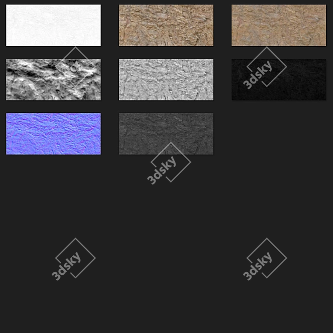 8K Tileable Stone Wall Rock Cliff 3D model image 3