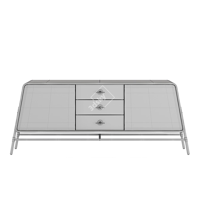 Bold Copper Retro Sideboard 3D model image 3