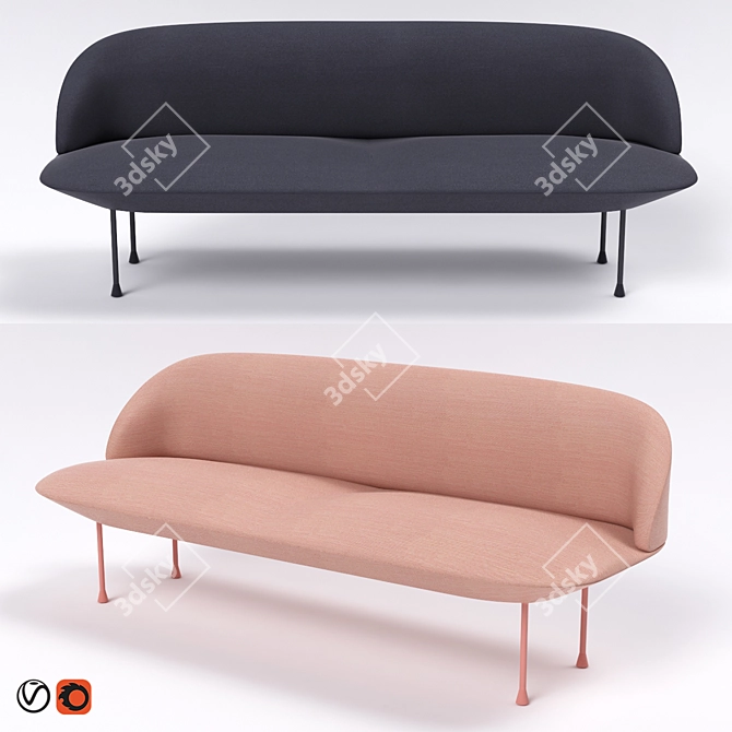 Modern Nordic Style: Muuto Oslo Sofa 3D model image 1