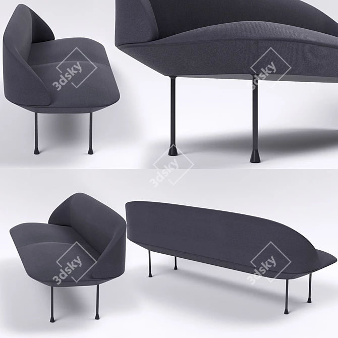 Modern Nordic Style: Muuto Oslo Sofa 3D model image 4