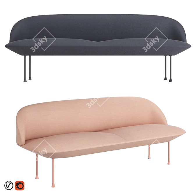 Modern Nordic Style: Muuto Oslo Sofa 3D model image 6