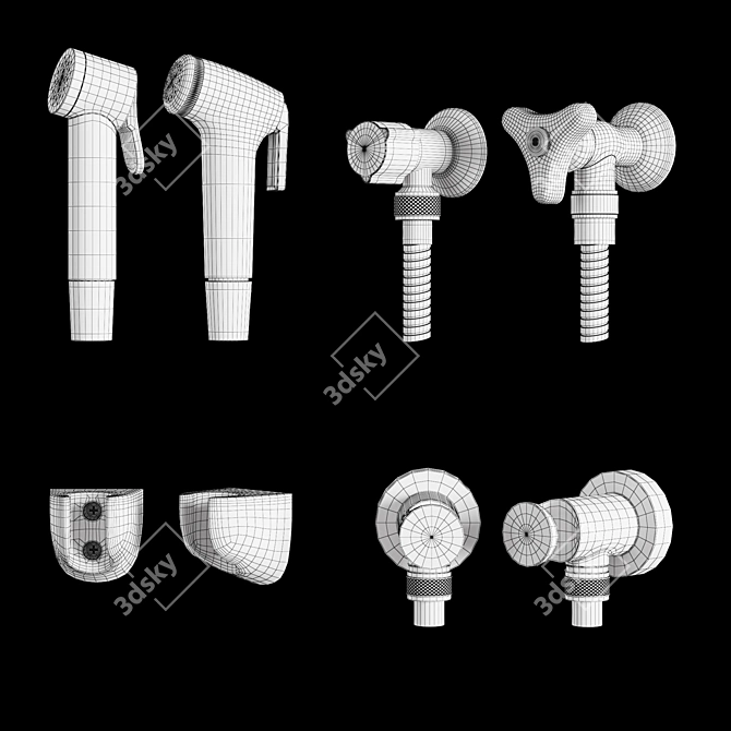 Toto Shower Spray Collection: Ultimate Shower Experience 3D model image 4