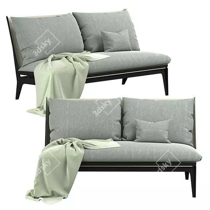 Luxury Boudoir Loveseat: Elegant Comfort with Gabriel Scott 3D model image 1