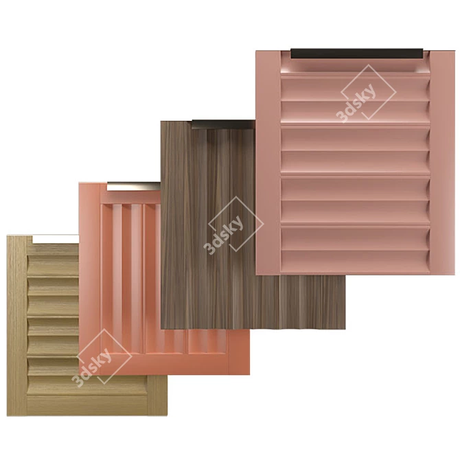 Modern Cabinet Doors Set in 2014 Design 3D model image 1