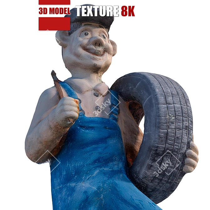 Tireman 198: High-Quality Detailed Tire Model 3D model image 3