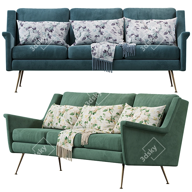 Retro Chic Carlo Sofa 3D model image 2