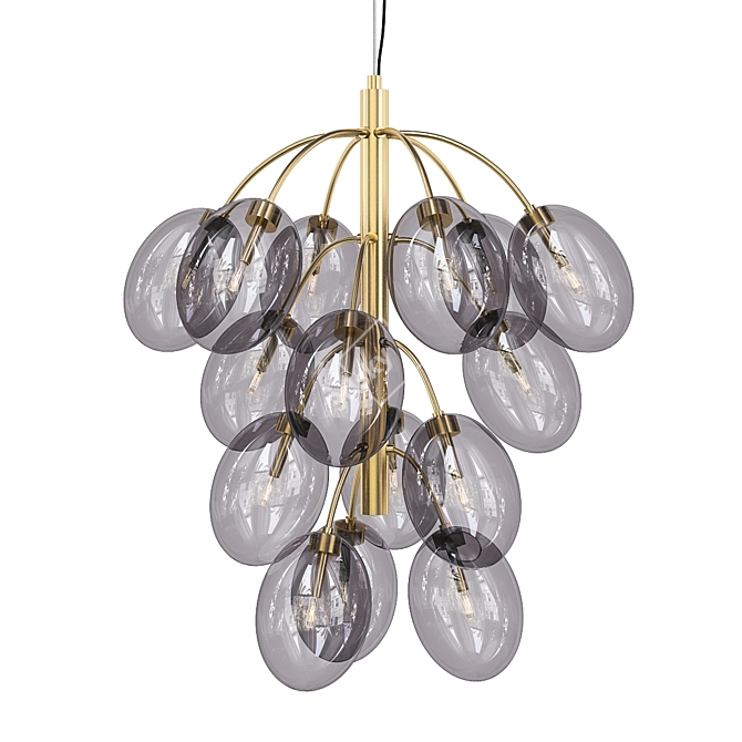 Smokey Glass Drops Ceiling Lamp 3D model image 1