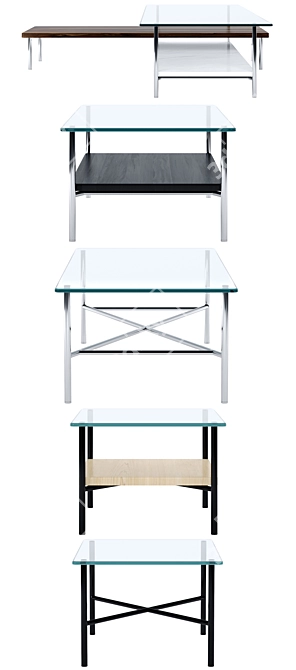 Geiger Layer Tables: Elegant Herman Miller Collection 3D model image 3
