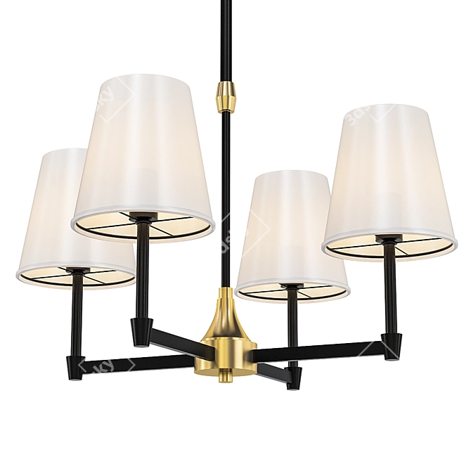 Modern Black and Gold Chandelier 3D model image 1