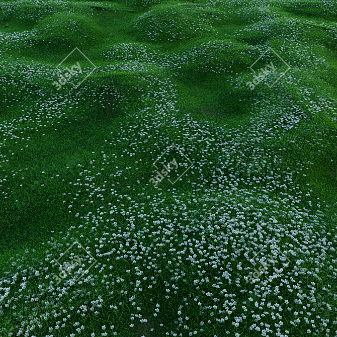 Bryozo Lawn: Corona Scatter-Enabled 20x20m Meadow 3D model image 3