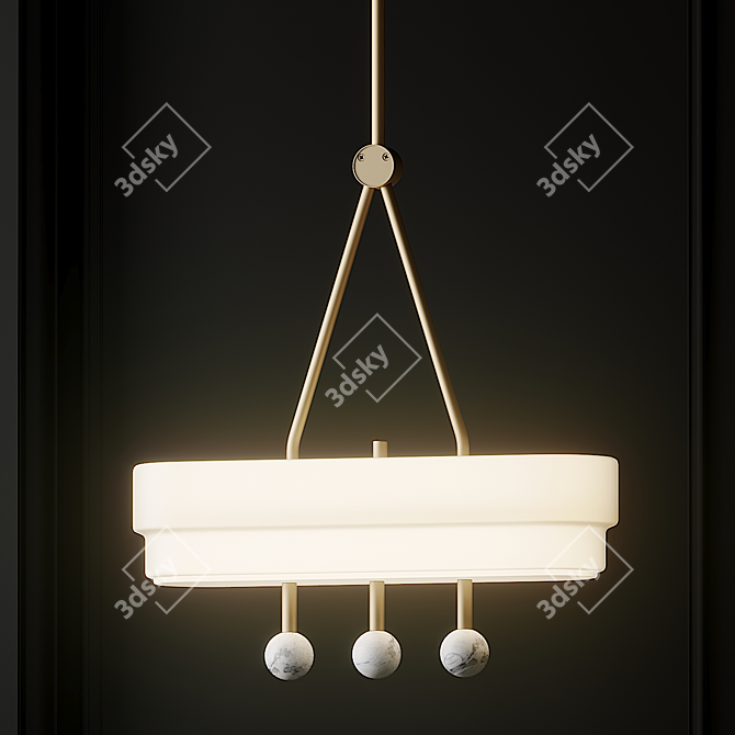 Sleek Spate Pendant: Designer Lighting 3D model image 5
