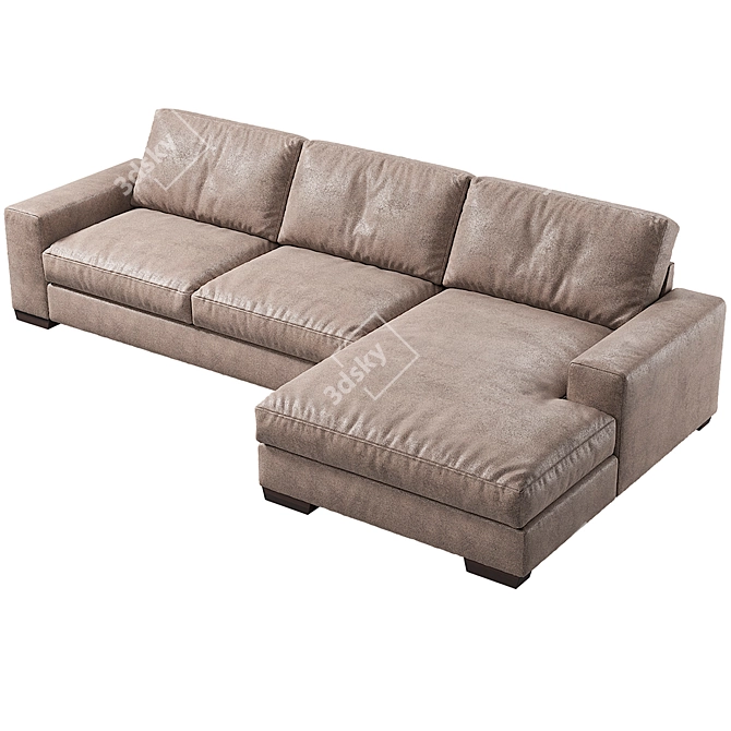 Modern and Spacious Tobi Corner Sofa 3D model image 2