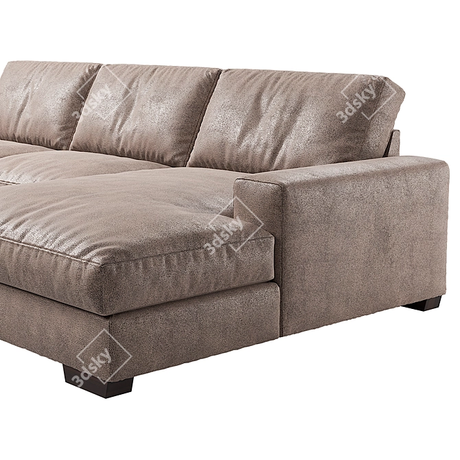 Modern and Spacious Tobi Corner Sofa 3D model image 3