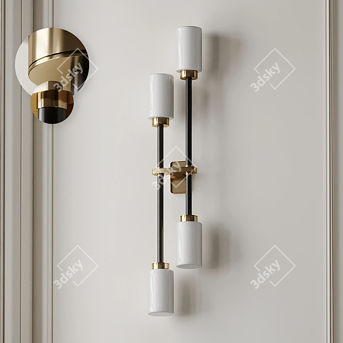 Sleek Double Farol Wall Light 3D model image 1