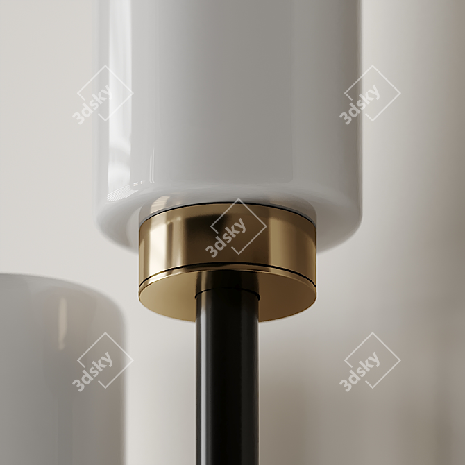 Sleek Double Farol Wall Light 3D model image 2