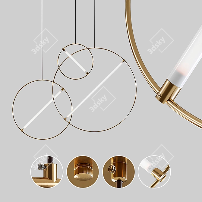 Golden Glow Pendant Lamp - Resist LED B 3D model image 1