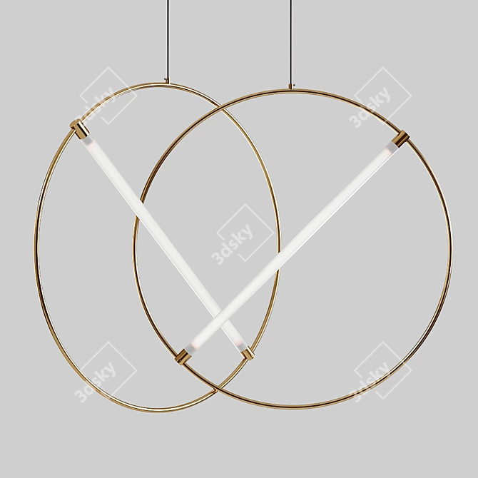 Golden Glow Pendant Lamp - Resist LED B 3D model image 2