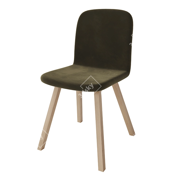 Palm Green Upholstered Dining Chair 3D model image 1