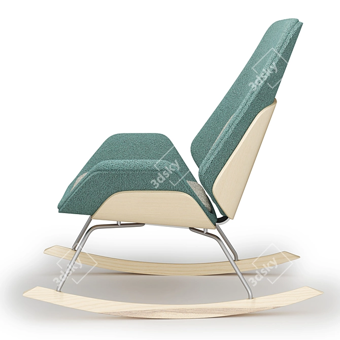 Fulton Rocking Armchair: Sleek and Stylish Comfort 3D model image 2