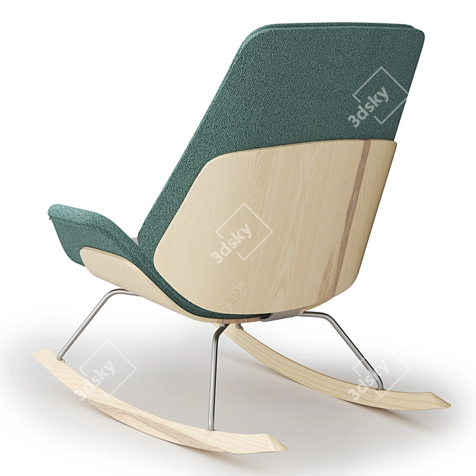 Fulton Rocking Armchair: Sleek and Stylish Comfort 3D model image 3