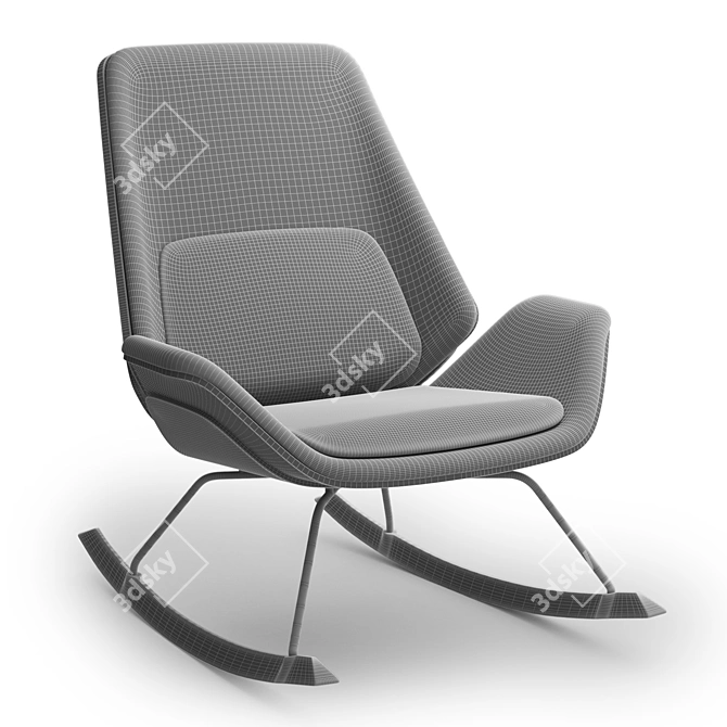 Fulton Rocking Armchair: Sleek and Stylish Comfort 3D model image 4