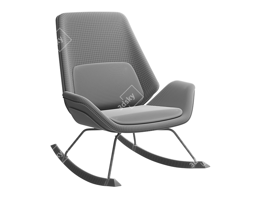 Fulton Rocking Armchair: Sleek and Stylish Comfort 3D model image 9