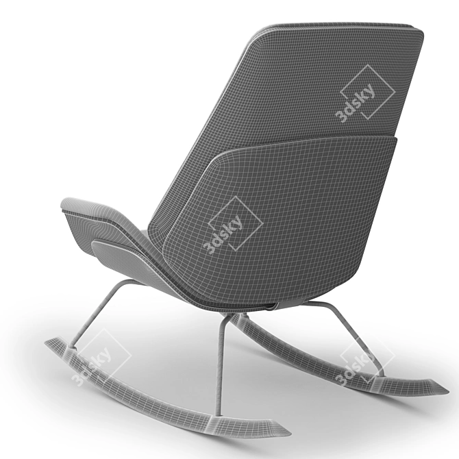 Fulton Rocking Armchair: Sleek and Stylish Comfort 3D model image 10