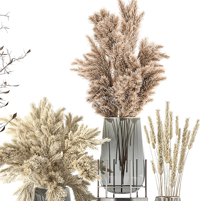 Natural Reed Bouquet 3D model image 4