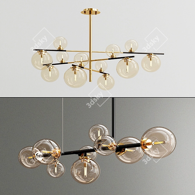 Elegant Metallic Pendant Light 3D model image 2