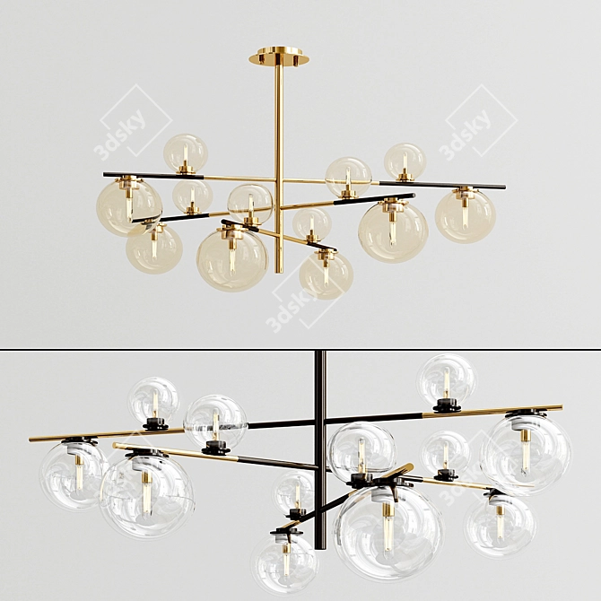 Elegant Metallic Pendant Light 3D model image 4